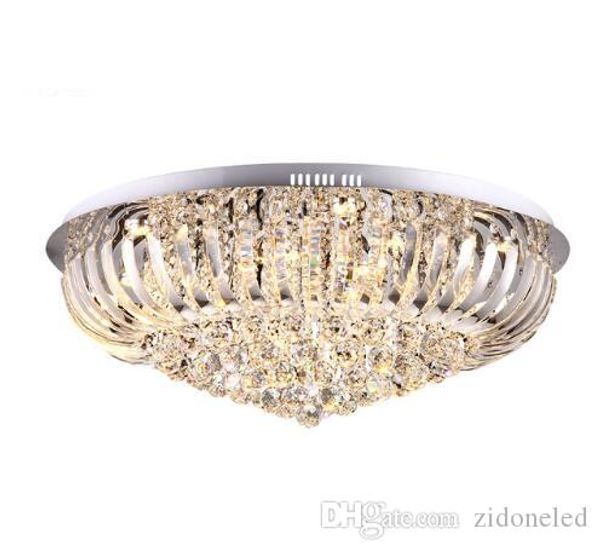 

round modern crystal ceiling lamp luxury k9 crystal chandeliers for living room bedroom decor dia40/60/80cm