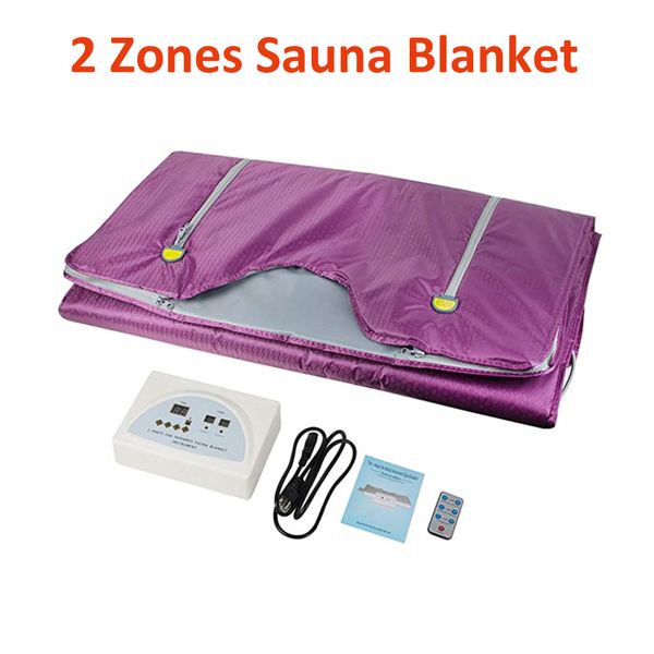 600 W PVC 2 Bölgeler Kızılötesi Lenf Drenajı Zayıflama Sauna Battaniye DE80Degree Isıtma