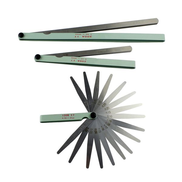 

motorcycle parts 0.02mm to 1mm 17 blade thickness gap metric filler feeler gauge measure tool 100b 200a 300a