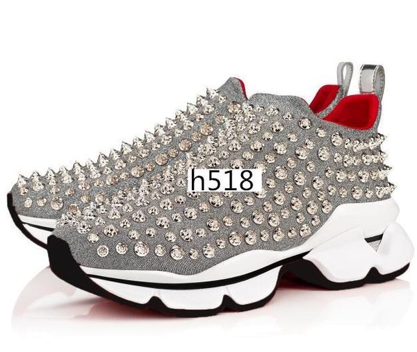 

brand spike sock donna studded spikes sneakers red bottom mens womens spikes running shoes rivet casual shoes 4, Black