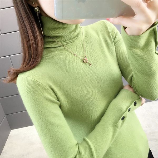

9509 real snew solid slim fit pullover button knit bottoming shirt 29, White;black