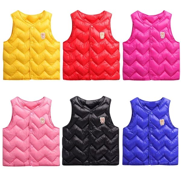 

kids baby coat vest outwear jacket boys light warm children's waistcoats for boy girl cotton winter autumn toddler coat clothes, Blue