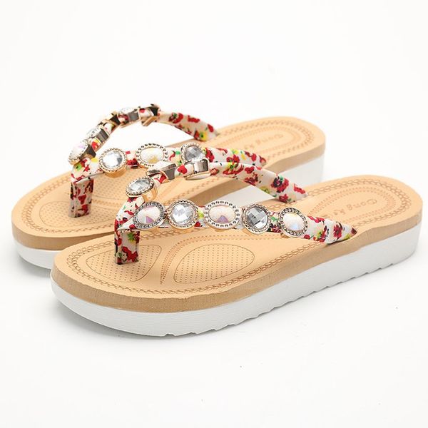 

2019 new summer women's slippers fashion bordered rhinestone woman flip flops pu women shoes girl slippers, Black