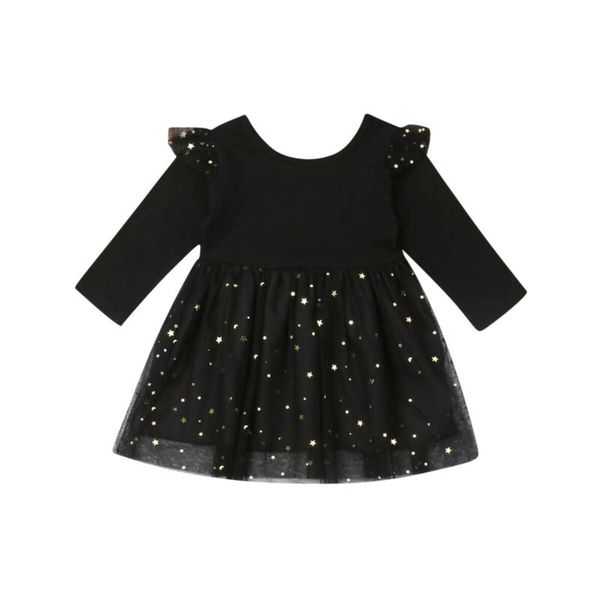 

kids girls party sequins dress wedding bridesmaid princess flying sleeve long sleeve autumn party dresses, Red;yellow