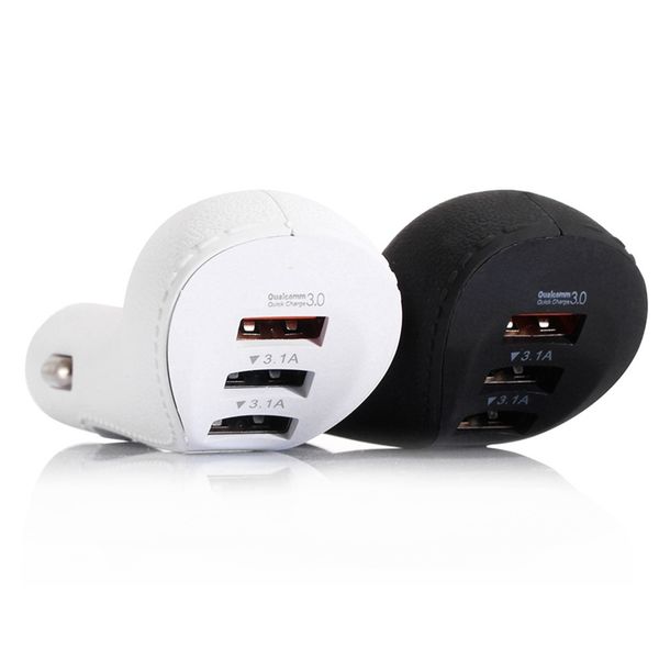 

car accessories qc3.0 3usb dual port car phone charger fast charging one for two charger decoration ornaments