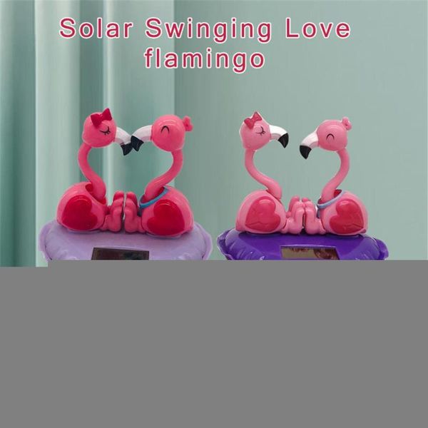 

car accessories solar shaking head doll solar swinging love flamingo car decoration cartoon doll interior kids toys gift