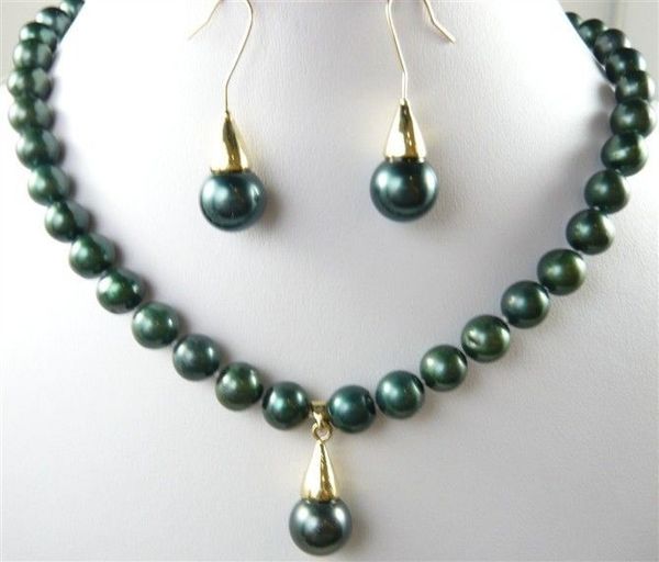 

wholesale fast shipping &gt;&gt;&gt;&gt; 5 colorwhite/black pearl &green/purple stone/red/pink shell necklace pendant set (a0423, Silver