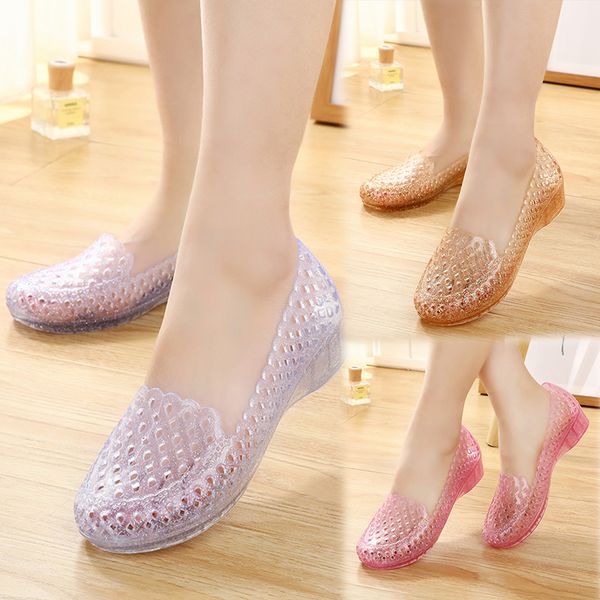 

sandals 2021 crystal women's xiapo heel shoes plastic hole breathable baotou non-slip deodorant, Black
