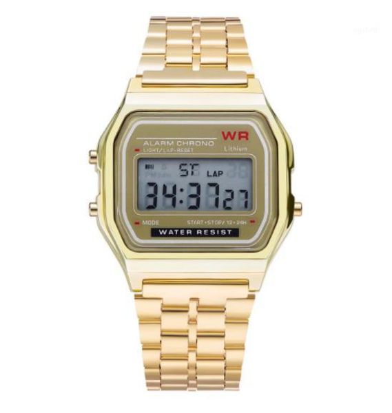 

vintage stainless steel led digital satch brand watches for men and women 2020 wholesale sports wristwatches 1l3j1, Slivery;brown