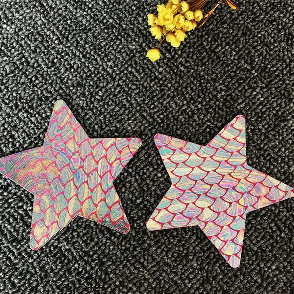 

sp&city laser cool women breast petals pink fish scales nipple stickers invisible bra nipple cover intimate accessories, Black;white