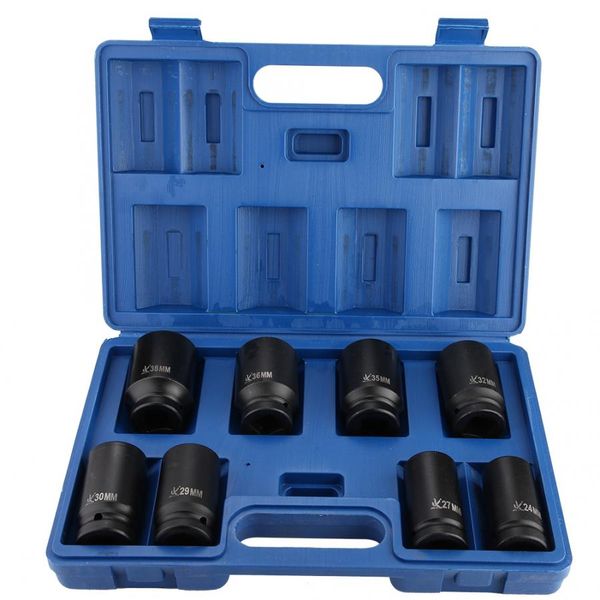 

overseas cuque impact socket 8pcs 24-38mm chrome vanadium steel drive deep impact socket set 3/4 inch car repair tool