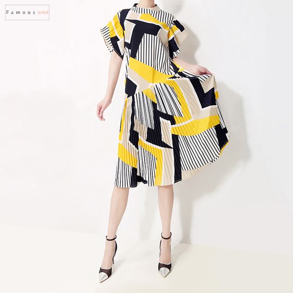 

new casual 2019 dresses korean style women summer sundress yellow striped printed female cute midi party club robe 5013, Black;gray