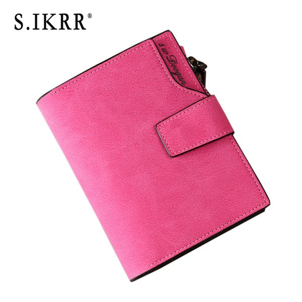 

s.ikrr leather women wallet male coin pocket hasp card holder money bags casual long ladies clutch phone wallet women purse, Red;black