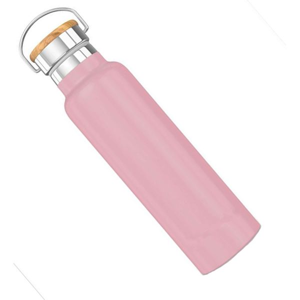 

350ml/500ml creative stainless steel double water bottle insulated vacuum travel portable water bottle with bamboo cap