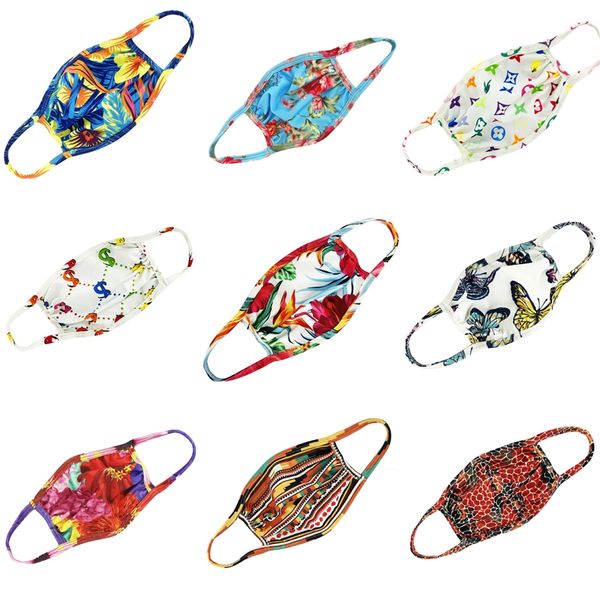 

spring summer designer printed camouflage mask washable breathable face mask luxury sunproof dustproof cycling sports mouth er masks for #64, Black