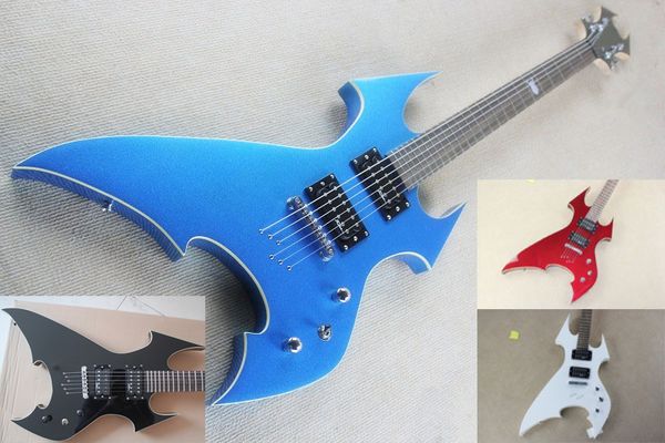 Personalizada de fábrica BlackBlueRedWhite guitarra elétrica Unuaual com Rosewood Fingerboard, Chrome Hardwares, Cordas-Thru corpo, pode ser personalizado