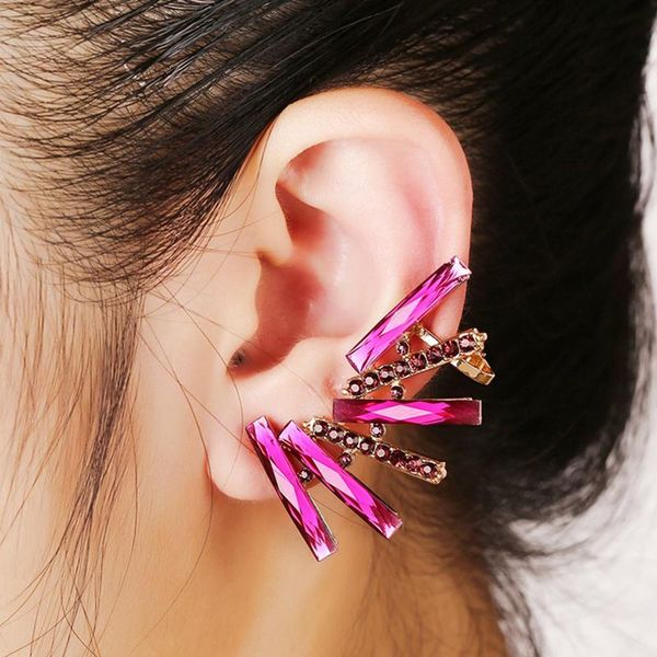

clip earring fashion shiny rhinestone ear cuff full crystal flower women accessories wedding party gift clip earrings 5e1219, Silver