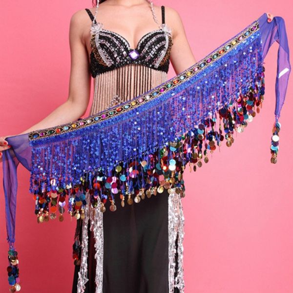 

2018 women belly dance wrap bellydance coin belt velvet tribal dance costume danza del vientre belly hip scarf gypsy wings, Black;red