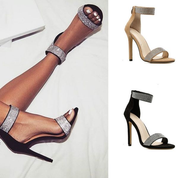 

women pumps zip high heels pointed toe wedding party shoes thin heels zipper outdoor shoes, Black