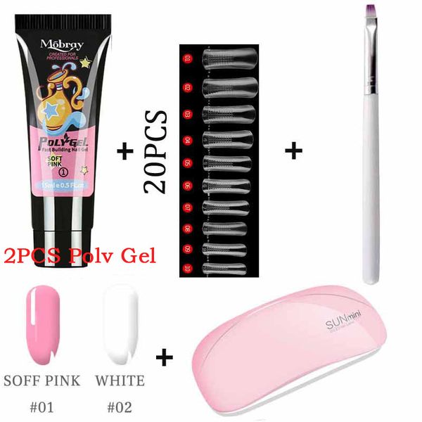 

nail kit semi-permanent uv/led gel polish 15ml gel for nail extension art uv curable resin set, Red;pink