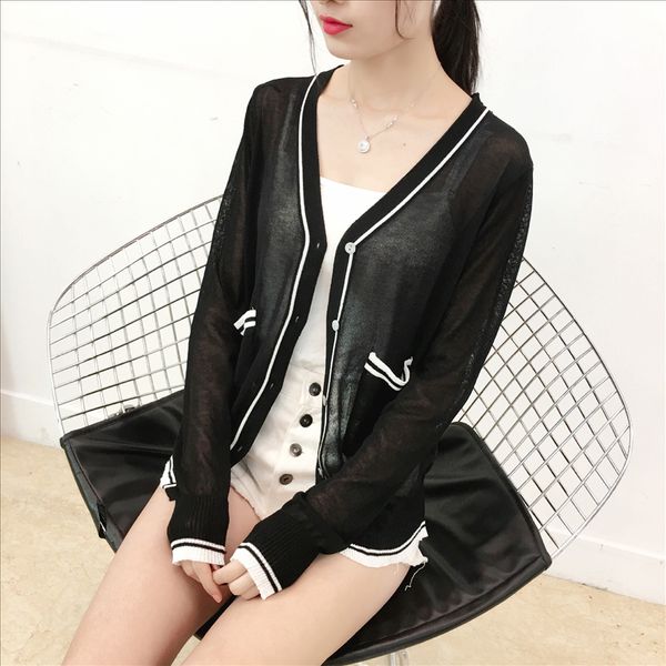 

knitted women's lazy shawl sweater wind long sleeve sunscreen short cardigan ice cool sweater slim fit shawl tide, White