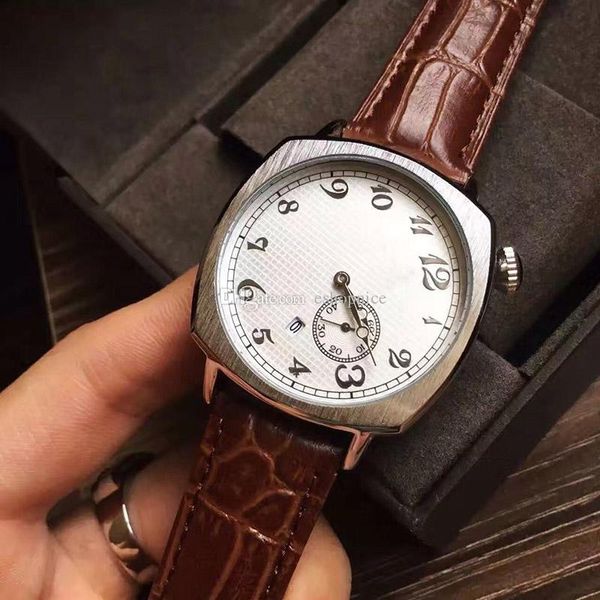 

business mens watches leather strap quartz watch for men valentine gift montre de luxe dropshipping 2020, Slivery;brown