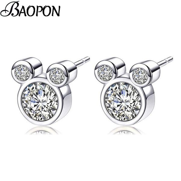 

presents silver color fine stud earrings sparkling earrings for women kids girls fashion jewelry, Golden;silver