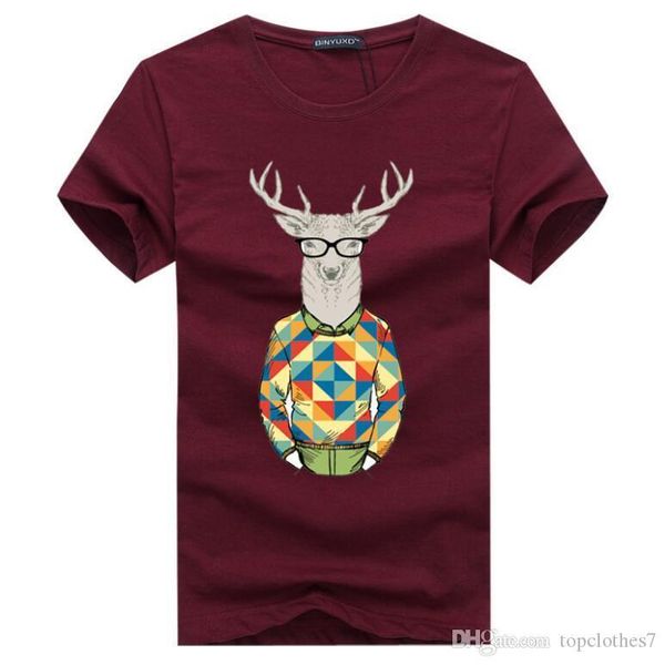 

high-quality arrive t-shirt the deer printing tees men women fashion brand t shirt casual tee summer short-sleeve shirts, White;black