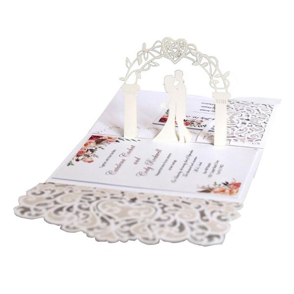 

3d laser cutting wedding invitation card, white, ivory, blue, gold for choosing invitation card greeting card