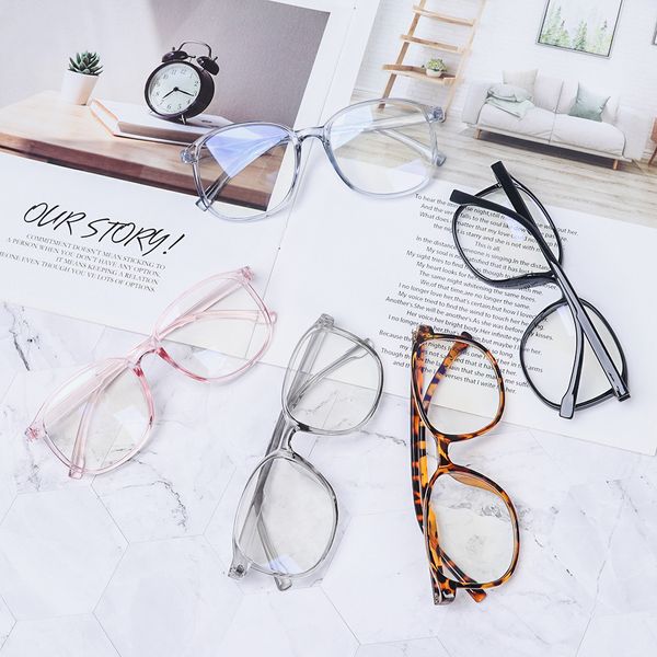 

1pc vintage round clear glasses women ultra light resin transparent lens glasses frame ladies optical eyeglasses gift, Black