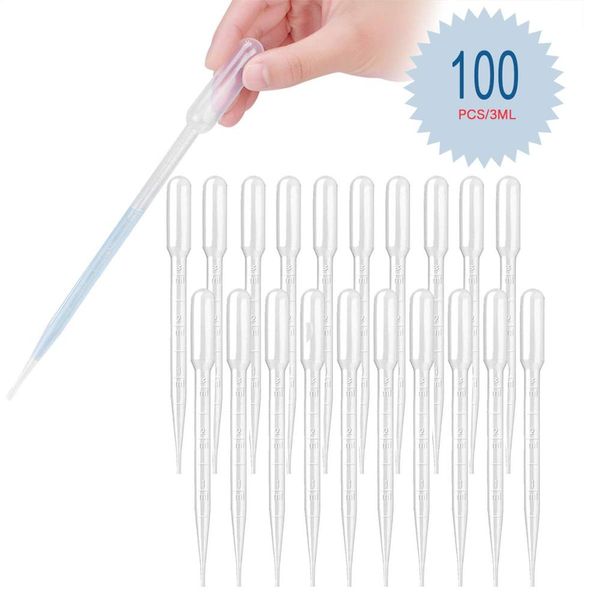 

100pcs/lot 3ml capacity disposable plastic eye dropper set transfer graduated pipettes calibrated dropper
