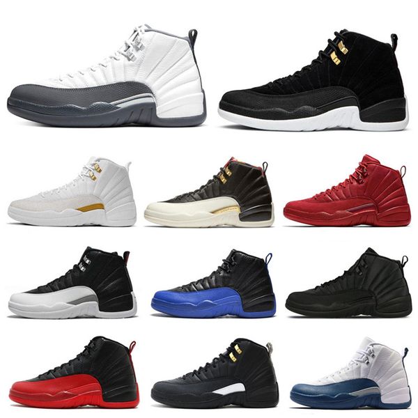 

new 12s dark grey game royal fiba game ball ovo white playoff men basketball shoes 12 blue french blue cny sneakers man shoe