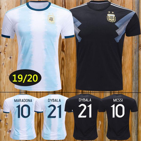 

2019 Argentina Soccer Jerseys Argentina Home soccer Shirt 2018 #10 MESSI #9 AGUERO #21DYBALA #11 DI MARIA away football Jersey size S-2XL