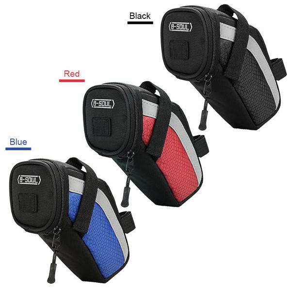 

mtb cycling bicycle seat bag portable cycling tool saddle rear tail equipment storage pouch pannier bag storage bike gwtue, Red;black