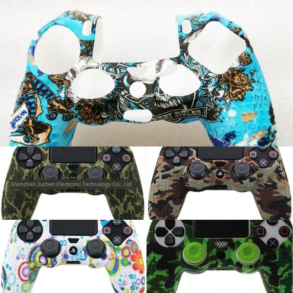 

oodjc jcdcolorful anti-slip silicone rubber dualshock case cover for ps4 skin 4 pro slim controller silicone case for ps4 pro