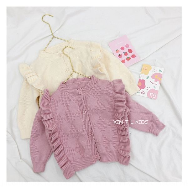 

xintianli 2020 girls pure color all-match lace coat sweater lace sweater cardigan baby sweet coat, Blue