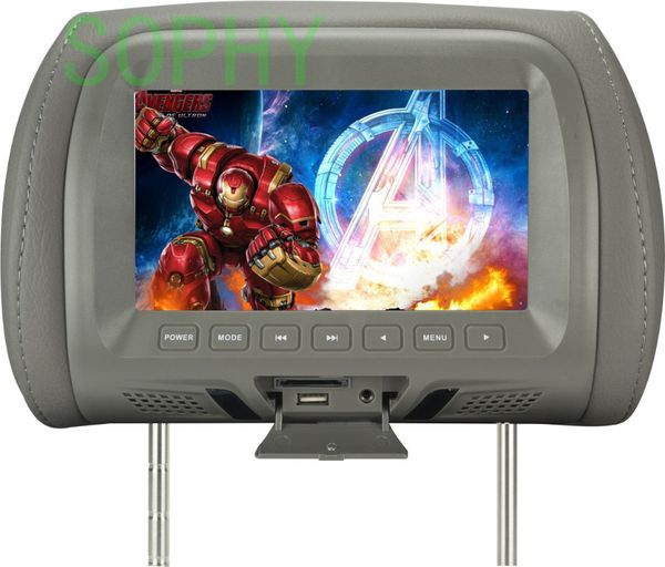 

7 inch tft led screen car video products general car headrest monitor av usb sd mp5 fm speaker headrest led color monitor