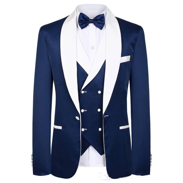 

custom design wedding suits white shawl lapel groom tuxedos mens tuxedo wedding/prom suit 3 pieces(coat pant vest) b16, White;black