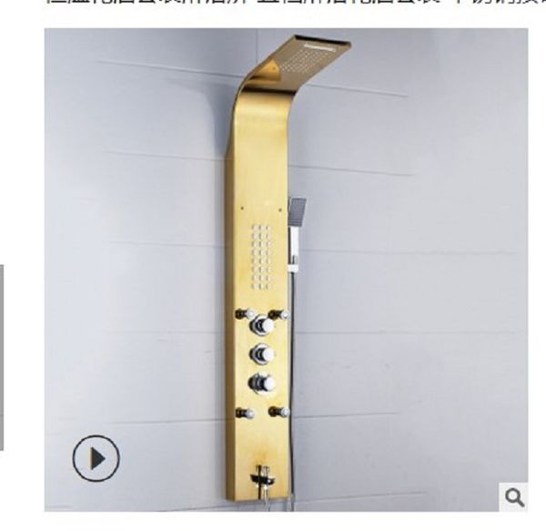 

2020 new styles constant temperature shower set golden shower screen five stage shower suit stainless steel button