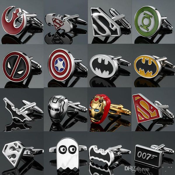 

капитан америка звезда щит запонки эмаль новизна запонки cuff buttons рубашка костюм свадеб jewelry, Silver