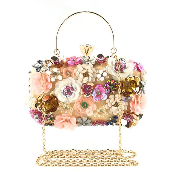 Minaudiere pochette gioielli con perline floreali fantasia borsa da sposa da donna borsa da sera borse da sera borse da donna cena di cristallo Pa278e