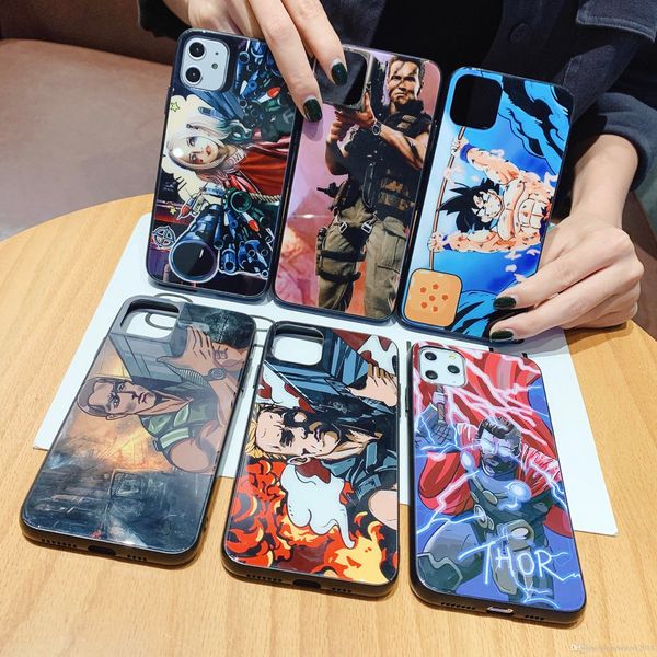 

for iphone 11pro max schwarzenegger dragon ball cases carry cannon tempered glass tpu soft edge drop xs max xr mobile cover 6styles