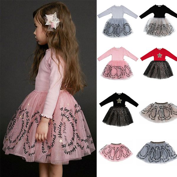 

petite hailey toddler girls long sleeve party tutu dresses kids beautiful sequins tutus children baby girl spring clothes dress, Red;yellow
