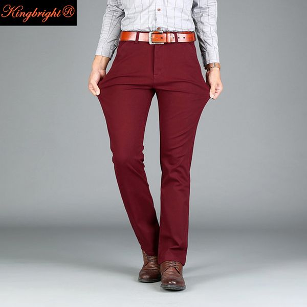 

king bright brand 2016 mens casual pants business leisure british style pencil pants straight office working men trousers 28-44, Black