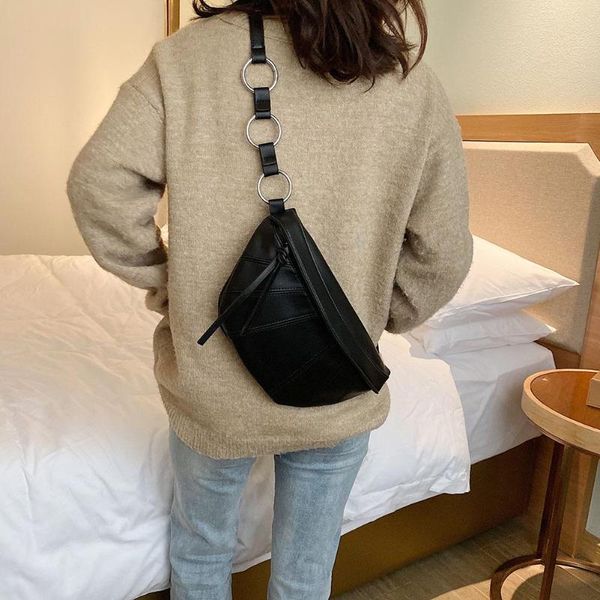 

delicate women retro leather fanny chest pack fashion casual durable solid color exquisite messenger shoulder bags