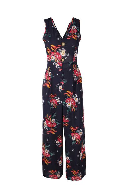 

Fashion V Necck Back Hollow Out Sashes Ladies Jumpsuit New Designer Flora Print Breif Apparel Fashion Rompers