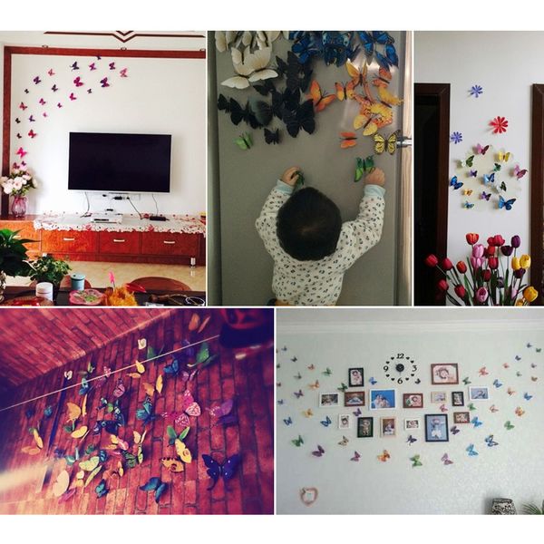 

12 3d бабоки ен наклейки пв моделиѬование еѬеокопиекий бабока mural и