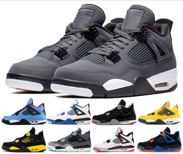 

4s iv 4 cool grey mens basketball shoes black cement bred pure money lava men women sports designer sneakers