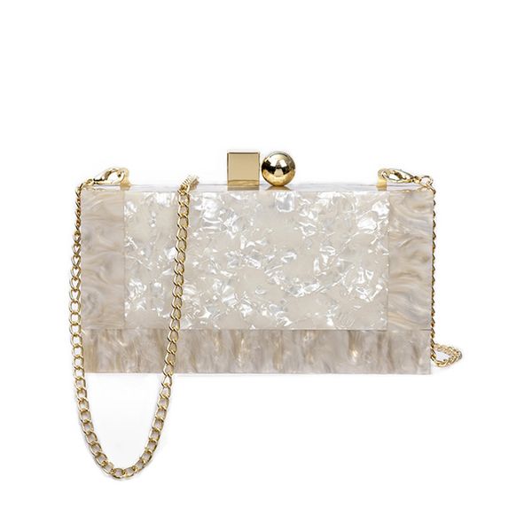 

2019 new sweet lady ice crack acrylic day clutches bag personalized one shoulder messenger chain evening bag sac a main femme