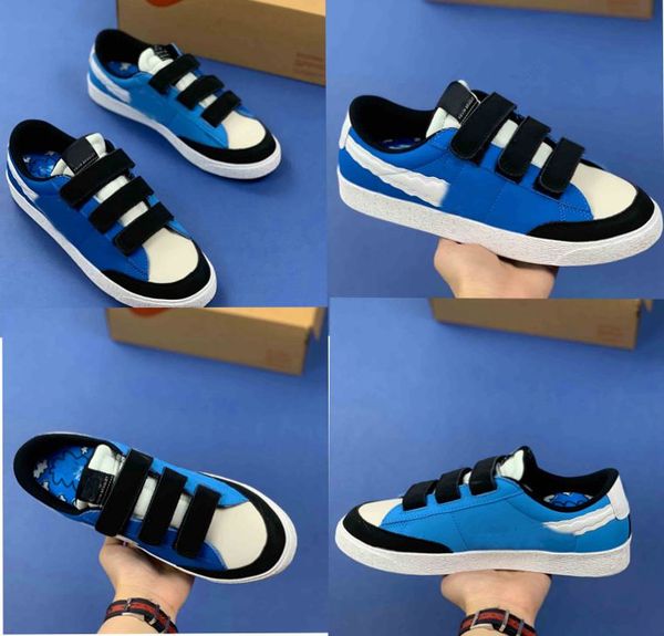 

2020 authentic quality kevin bradley x sb low heaven running shoes black blue sky clouds velcro men women skateboard shoes